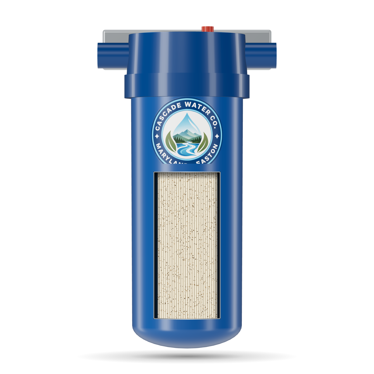Cut-away view of a sediment & pre-filtration system showing the media inside