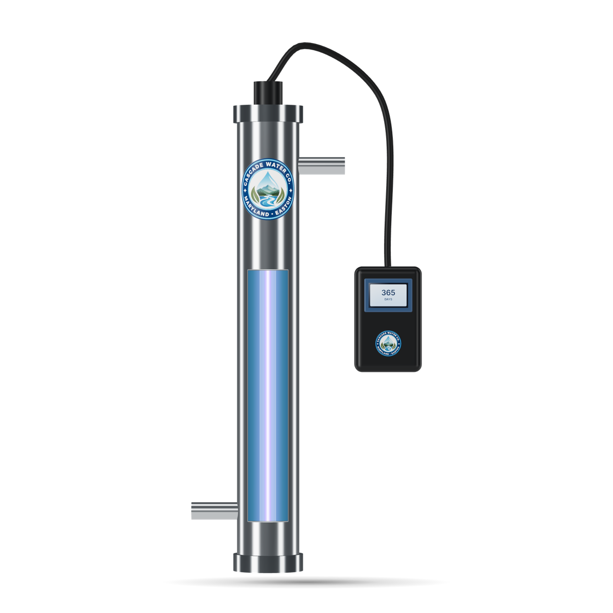 Cut-away view of a uv disinfection system showing the media inside